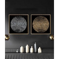 Gold Frame 60*60 Cm 3D Effect Crytsall Porsalein Painting Black